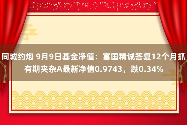 同城约炮 9月9日基金净值：富国精诚答复12个月抓有期夹杂A最新净值0.9743，跌0.34%