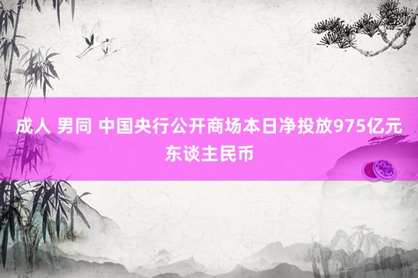 成人 男同 中国央行公开商场本日净投放975亿元东谈主民币