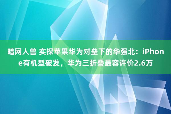 暗网人兽 实探苹果华为对垒下的华强北：iPhone有机型破发，华为三折叠最容许价2.6万