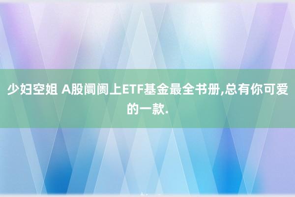 少妇空姐 A股阛阓上ETF基金最全书册,总有你可爱的一款.