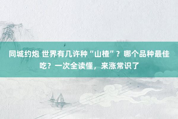 同城约炮 世界有几许种“山楂”？哪个品种最佳吃？一次全读懂，来涨常识了