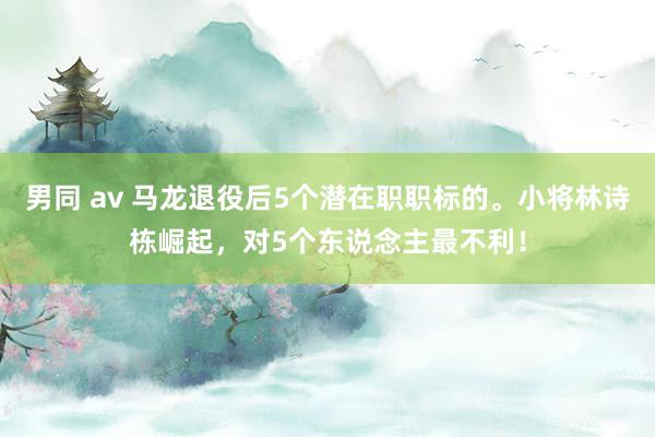 男同 av 马龙退役后5个潜在职职标的。小将林诗栋崛起，对5个东说念主最不利！