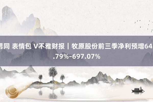 男同 表情包 V不雅财报｜牧原股份前三季净利预增642.79%–697.07%