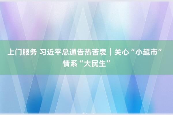 上门服务 习近平总通告热苦衷｜关心“小超市” 情系“大民生”