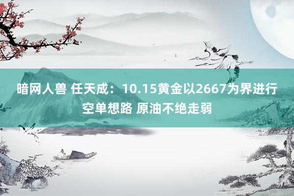 暗网人兽 任天成：10.15黄金以2667为界进行空单想路 原油不绝走弱