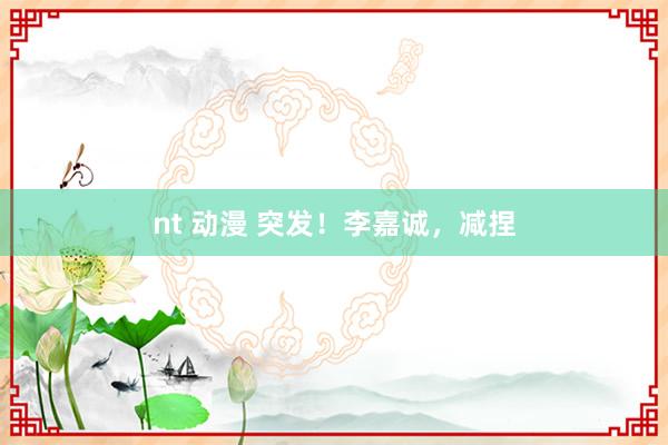 nt 动漫 突发！李嘉诚，减捏