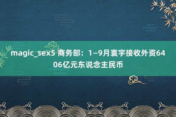 magic_sex5 商务部：1—9月寰宇接收外资6406亿元东说念主民币