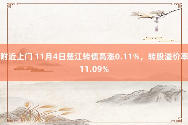 附近上门 11月4日楚江转债高涨0.11%，转股溢价率11.09%