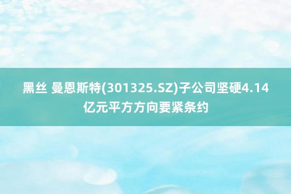 黑丝 曼恩斯特(301325.SZ)子公司坚硬4.14亿元平方方向要紧条约