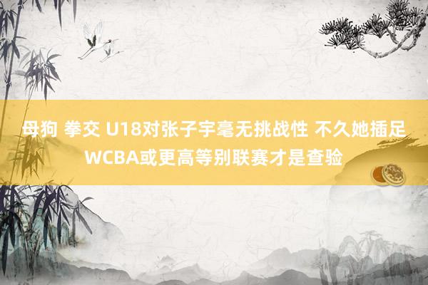 母狗 拳交 U18对张子宇毫无挑战性 不久她插足WCBA或更高等别联赛才是查验