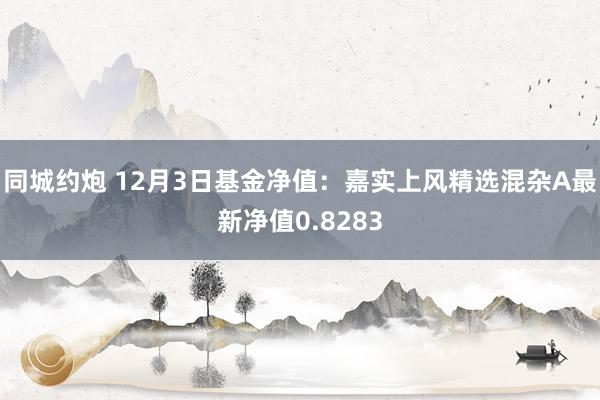 同城约炮 12月3日基金净值：嘉实上风精选混杂A最新净值0.8283