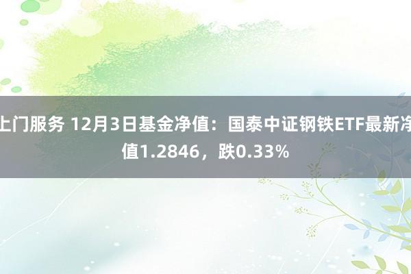 上门服务 12月3日基金净值：国泰中证钢铁ETF最新净值1.2846，跌0.33%