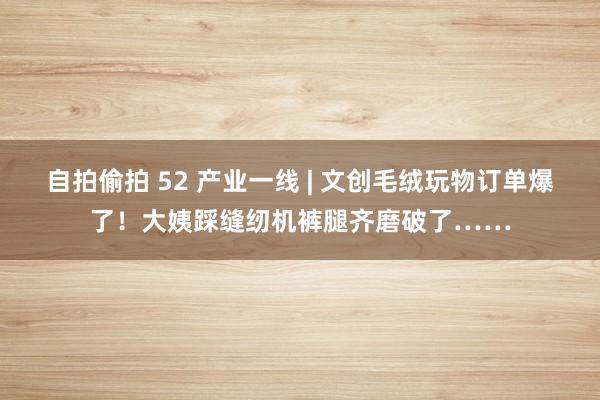 自拍偷拍 52 产业一线 | 文创毛绒玩物订单爆了！大姨踩缝纫机裤腿齐磨破了……