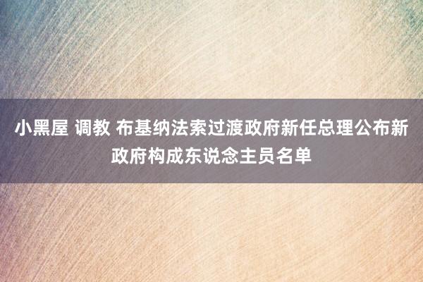 小黑屋 调教 布基纳法索过渡政府新任总理公布新政府构成东说念主员名单