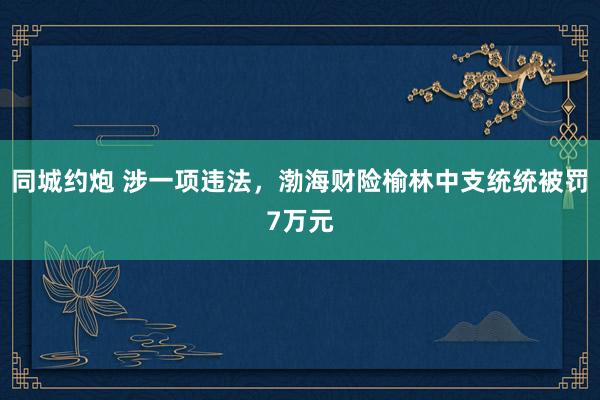 同城约炮 涉一项违法，渤海财险榆林中支统统被罚7万元