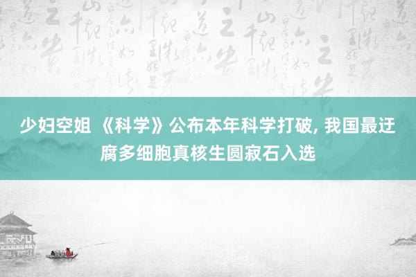 少妇空姐 《科学》公布本年科学打破, 我国最迂腐多细胞真核生圆寂石入选