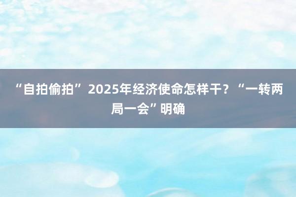 “自拍偷拍” 2025年经济使命怎样干？“一转两局一会”明确