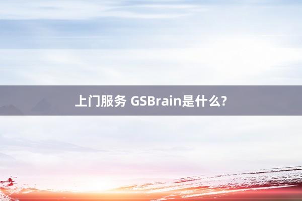 上门服务 GSBrain是什么?