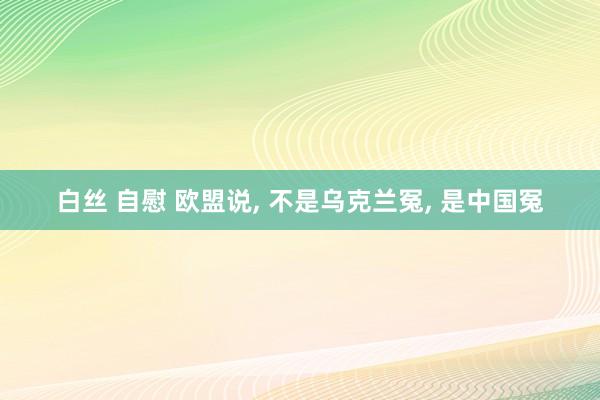 白丝 自慰 欧盟说， 不是乌克兰冤， 是中国冤