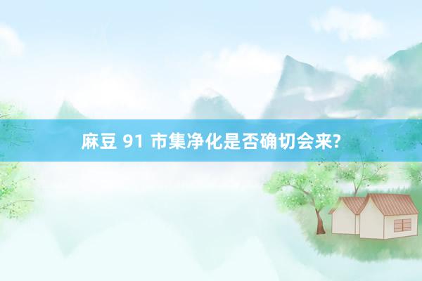 麻豆 91 市集净化是否确切会来?