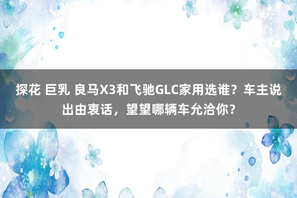 探花 巨乳 良马X3和飞驰GLC家用选谁？车主说出由衷话，望望哪辆车允洽你？