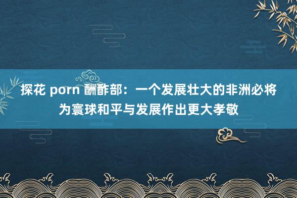 探花 porn 酬酢部：一个发展壮大的非洲必将为寰球和平与发展作出更大孝敬