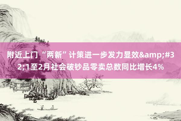 附近上门 “两新”计策进一步发力显效&#32;1至2月社会破钞品零卖总数同比增长4%